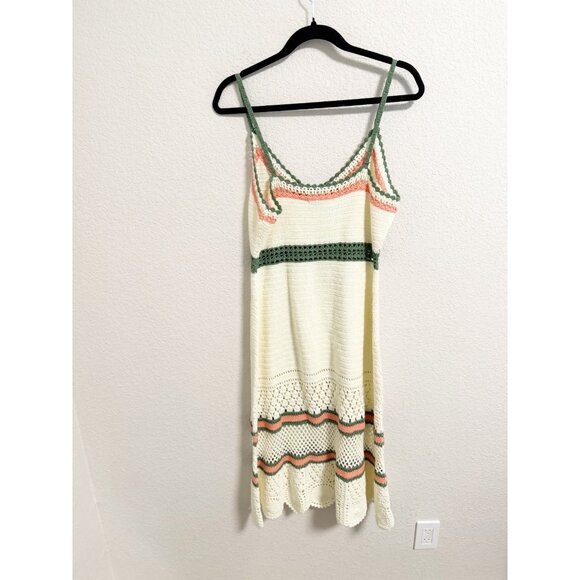 Roller Rabbit Womens Jessamine Crochet Dress Sleeveless V Neck White Large - Picture 4 of 8